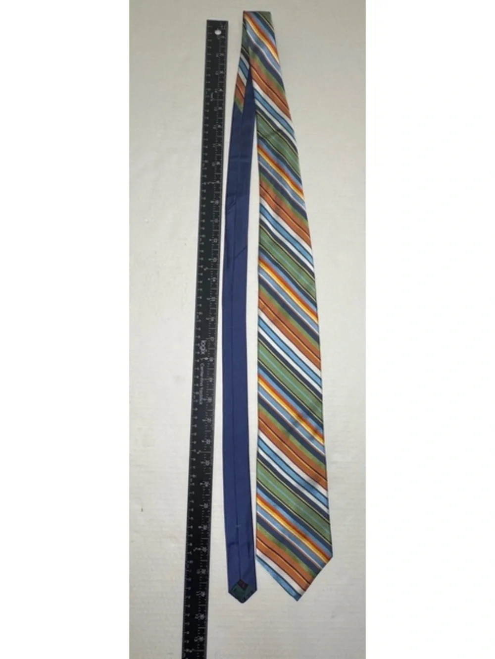 Tommy Hilfiger Men’s Tie 100% Silk Multicolor Striped 3.5” Made USA Necktie